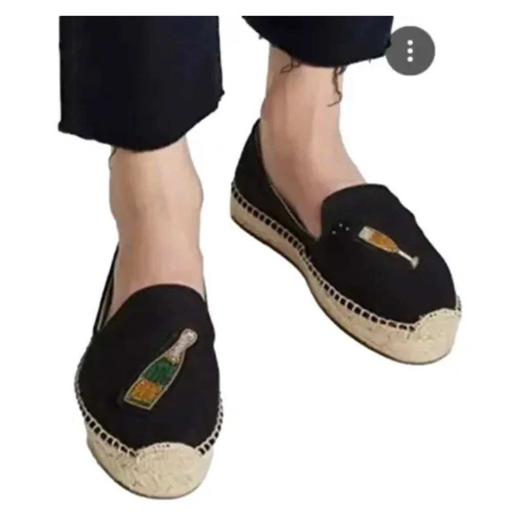 Never worn Soludos Espadrilles Black Smoking Champagne cheers smoking slipper